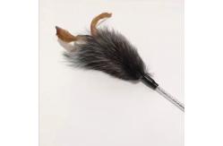 China Teasing Pet Plush Cat Toy Fox Feather Plush Teasing Cat Stick With Handle supplier
