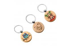 China Personalized Wooden Keychains With Name Customized Round Sublimation Keyring supplier