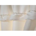 Pure White Ruffle Bathroom Shower Curtains Thickening 100% Polyester Waterproof