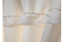 China Pure White Ruffle Bathroom Shower Curtains Thickening 100% Polyester Waterproof supplier