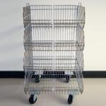 Stackable Chrome Wire Basket Display Rack With KD Structure for sale