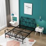 Modern school cheap wrought iron metal beds student adult deck frame bed for sale