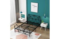 China Modern school cheap wrought iron metal beds student adult deck frame bed supplier
