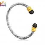 Twisted Cable Inspired Stainless Steel Cuff Bracelets 16g for sale