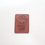 Debossed Logo Small PU Leather Patches suitable For Hat And Bag