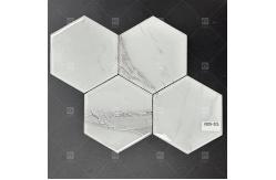 China 295x310mm Hexagonal Glass Mosaic Tile Glossy Surface  For Bathroom Wall supplier