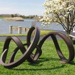 Custom Modern Rusty Abstract Sculpture Contemporary Garden Art Metal Craft in Corten Steel for sale
