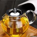BPA Free 22oz Clear Glass Teapot With Removable Stainless Steel Infuser