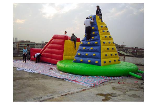 4m Inflatable Amusement Park With Rock Climbing Mountain For Sport Games