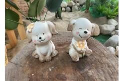 China Custom Pottery Garden Ornaments Handmade Puppy Ceramic Garden Decor supplier