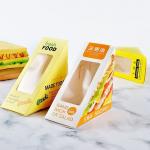 Portable Triangular Cardboard Sandwich Box Packaging Eco Friendly Food Grade