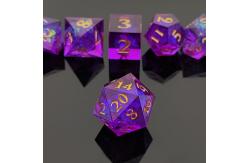 China Purple Resin Dice 7PCS DND Dragon And Dungeon Polyhedron Sharp Edge supplier