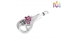 China Copper Material Flower Pattern Cremation Urn Necklace Charms supplier
