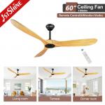 Electric Power 3 Solid Wood Ceiling Fan Energy Saving Remote Control