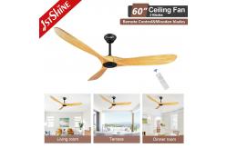 China Electric Power 3 Solid Wood Ceiling Fan Energy Saving Remote Control supplier