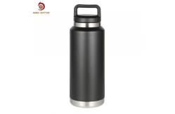 China 36oz Black Vacuum Insulated Growlers With Grip Handle supplier