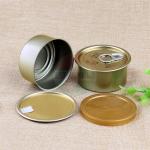 FDA Empty Tin Cans / Pop Top Easy Open Canned Fishery Ring Pull Metal Tin Food Cans for sale