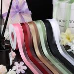2.5cm Half Satin Half Yarn Packaging Ribbon Flower Bundle Birthday Cake Ribbon Handmade Butterfly Knot Ribbon for sale