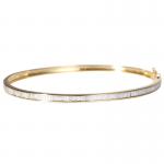 55mm 45mm 18K Gold Diamond Bangle 1.0ct White And Yellow Gold Bangle Bracelets for sale