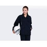 Dark Blue Polyester Industrial Work Uniforms Anti - Pilling / Durable Apparel for sale