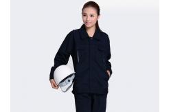 China Dark Blue Polyester Industrial Work Uniforms Anti - Pilling / Durable Apparel supplier