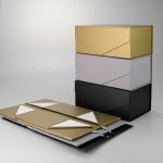 Folding Cardboard Paper Gift Box Gold Magnetic Packaging Box for sale