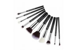 China Handcrafted 14.2cm 17.5cm Natural Makeup Brushes Set Glossy Aluminum Ferrule supplier