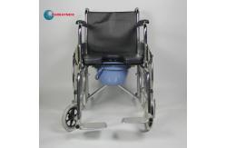 China Multifunctional Customization Folding Steel Wheelchair 2 In 1 Commode Chair supplier
