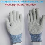 13G Finger Covered Cut Resistant HPPE Cut Proof Working Hand Gloves Level 5 Cow Split Leather Welding Gloves for sale
