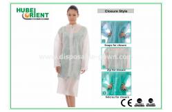 China PP MP TVK Disposable Laboratory Coats With Shirt Collar supplier