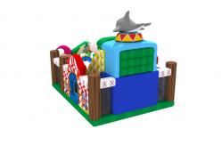 China Fireproof Inflatable Fun City / Inflatable Clown Bouncy Castle With Fence PVC Material supplier