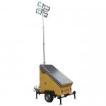 Solar Powered Mobile Solar Light Tower Solar Trailer With 3*450W Solar Panels for sale