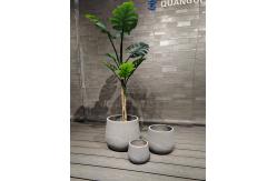 China Durable White Fiber Clay Planter with Drainage Holes supplier