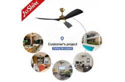 China 52-Inch Modern LED Ceiling Fan with DC Motor, Black ABS Blades supplier