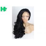 Long Black Color Curly Front Lace Wig , Full Lace Synthetic Wigs For Black Women for sale