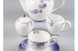 China BSCI Lightweight Gold Rim Royal Bone China Tea Set supplier