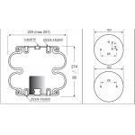 Double Convoluted Air Spring Bag W01-358-6902 Firestone 2B9-201 Goodyear Replacement