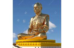 China Giant Bronze Buddha Statue Customized Spray Paint Finish With Gold Leaf Surface supplier