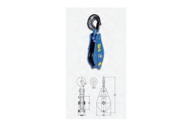 Zinc Plated Standard Reeve Block 2 - 5 Sheaves With Hook