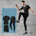 Men's Compression Pants Top Short Sleeve Sports Suit Running Wear for sale