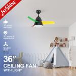 Bedroom Brushless Dimmable LED Ceiling Fan With Remote RoHS Certification for sale