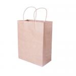 Customized Flat Handle Biodegradable Paper Bag Eco Friendly 280mm Logo Print for sale