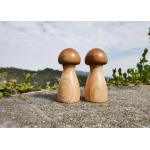 Acacia Wood & Rubber Wood Jar Adjustable Salt & Pepper Grinder Mushroom Style for sale