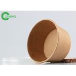 8oz Disposable Take Away Custom Logo Printed Brown Kraft Paper Bowl For Soup Yoghourt for sale