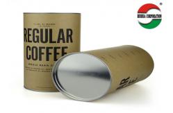China Foil Lined Silver Movable Cover Paper Canister For Coffee Packaging supplier