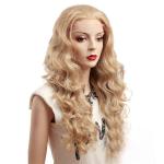 Blonde Deep Wave Synthetic Front Lace Wigs For White Women for sale