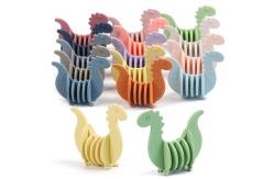 China Blue Silicone Dinosaur Teether Dinosaur Natural Rubber Teether supplier