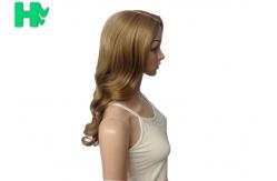 China Deep Wave Long Synthetic Wigs Dark Blonde Lustrous With Highlight supplier