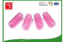 China Diameter 22mm lovely pink  Hair Rollers  with plastic core supplier