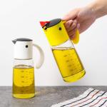 Olive Oil Dispenser Bottle Leakproof Glass Cruet Stainless Steel Non-Drip Spout for sale